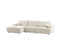 Canapé d'angle gauche en tissu chenille beige EMABI de Maison Céphy