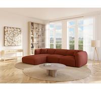 Canapé d'angle gauche en tissu chenille terracotta CAMILIO de Maison Céphy