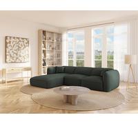 Canapé d'angle gauche en tissu chenille vert CAMILIO de Maison Céphy