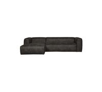 Canapé d'angle gauche en tissu noir Bean