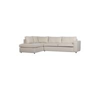 Canapé d'angle gauche en tissu tissé naturel THOMAS