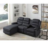 Canapé d'angle gauche relax en tissu anthracite MACEDONIA