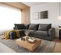 Canapé d'angle Isla 330x225 cm Chenille Anthracite méridiènne gauche