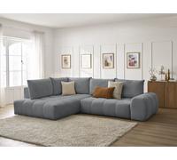 Canapé d'angle L convertible coffre EVEREST tissu chiné gris foncé angle gauche BOBOCHIC 3 places Angle gauche Gris foncé