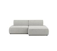 Canapé d'angle Lisette convertible 4 places Velours Gris clair avec coffre