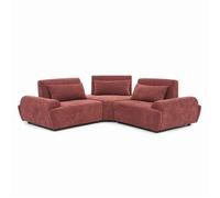 Canapé d'angle modulable 3 places dossier ajustable 231 cm rouge brûlé Callisto Oviala