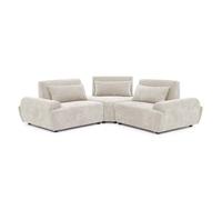 Canapé d'angle modulable 3 places tissu dossier ajustable 231 cm écru Callisto, Oviala