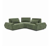 Canapé d'angle modulable 3 places tissu dossier ajustable 231 cm vert Callisto, Oviala