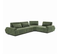 Canapé d'angle modulable 4 places dossier ajustable 340 cm vert Callisto Oviala