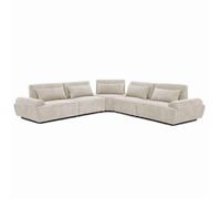 Canapé d'angle modulable 5 places dossier ajustable 340 cm écru Callisto, Oviala