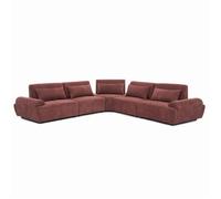 Canapé d'angle modulable 5 places dossier ajustable 340 cm rouge brûlé Callisto Oviala