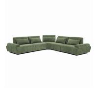 Canapé d'angle modulable 5 places dossier ajustable 340 cm vert Callisto, Oviala
