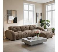 Canapé d'angle modulaire 3 places - W3325P439193 - chenille marron - mousse 32D haute densité - sans montage
