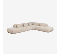 Canapé d'angle modulaire 4 pièces avec double méridienne en chenille emballé sous vide Merida