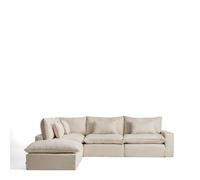 Canapé d'angle modulaire 6 places Anarela avec housse amovible en lin et viscose