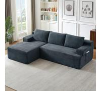 Canapé d'angle modulaire de 238 cm, pas de montage nécessaire, housse en | Boneless Cloud Canapé 3 places en forme de L avec chaise longue pour salon, chambre à coucher, appartement
