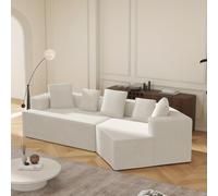 Canapé d'angle modulaire de 312 cm de largeur - Grand canapé noir confortable avec des coussins moelleux