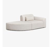 Canapé d'angle modulaire droit en 1 pièce avec pouf triangulaire en mouton Borjan