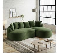 Canapé d'angle modulaire sans cadre en chenille, canapé Cloud extra large avec assise profonde, méridienne moderne et coussins, ve