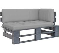vidaXL Canapé d'angle d'extérieur Palettes Pin imprégné Gris