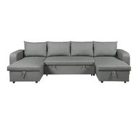 Canapé panoramique convertible en tissu "Victor" - 4 places - Gris