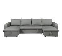 Canapé panoramique convertible en tissu "Victor" - 4 places - Gris
