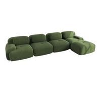 Canapé d'angle quatre places, UWOT, avec rembourrage haute résilience 32D, configuration modulaire, vert Vert