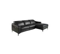 Canapé d'angle relax droite en cuir noir