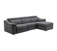 Canapé d'angle relax électrique en tissu anthracite PEDRERA - Angle droit