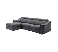 Vente-unique - Canapé d'angle Relax électrique en Tissu Anthracite PEDRERA - Angle Gauche