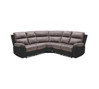 Canapé d'angle relax gris et noir en microfibre et simili TOLZANO