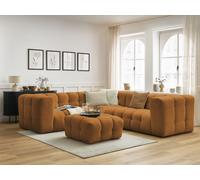 Canapé d'angle réversible CLOUD avec pouf jaune réversible BOBOCHIC 5 places Réversible Jaune