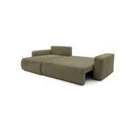 Canapé d'angle réversible conv 5p ALYA en velours cotelé épais Vert kaki