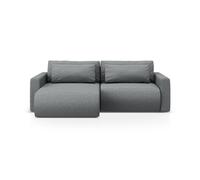 Canapé d'angle réversible convertible avec coffre de rangement "Belfast" 3 places en tissu structurel gris