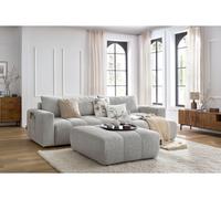 Canapé d'angle réversible convertible coffre ARSENE avec pouf gris clair réversible BOBOCHIC 4 places Réversible Gris clair