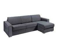 Canapé d'angle réversible convertible express en tissu texturé gris anthracite - Couchage lattes larges 160 cm - Matelas 18 cm - CALITO