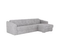 Vente-unique - Canapé d'angle réversible Convertible Express en Tissu texturé Gris Clair - Couchage 140 cm - Matelas 14 cm - DARIELO