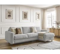 Canapé d'angle réversible convertible NOUVEAU COCOONE ouverture express tissu bouclette gris clair 160x200 réversible BOBOCHIC 4 places Réversible Gris clair