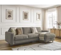 Canapé d'angle réversible convertible NOUVEAU COCOONE ouverture express tissu bouclette taupe 140x200 réversible BOBOCHIC 4 places Réversible Taupe