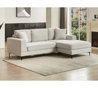 Canapé d'angle réversible en tissu texturé beige JAMOLO