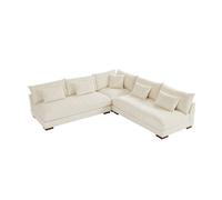 Canapé d'angle réversible en velours côtelé beige SPERONE