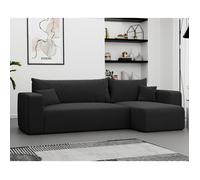 Canapé d'angle Réversible PIANO - 4 places - Canape Convertible avec Coffre - Tissu Velours Cotelé - Anthracite