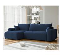 Canapé d'angle Réversible PIANO XL - 5 places - Canape Convertible avec Coffre - Tissu Velours Cotelé - Bleu