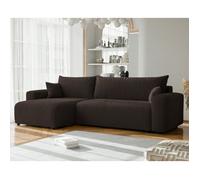 Canapé d'angle Réversible PIANO XL - 5 places - Canape Convertible avec Coffre - Tissu Velours Cotelé - Brun