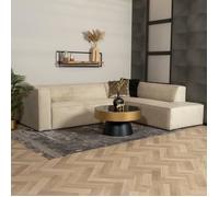 Canapé d'angle scandinave Memphis en tissu chiné taupe - Livin24 - 4 places - Déhoussable
