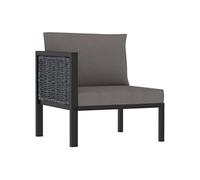 Canapé d'Angle Sectionnel avec Accoudoir Droit Canapé de Jardin Patio Terrasse Extérieur Salon Salle de Séjour Maison Intérieur Anthracite Résine