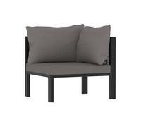 vidaXL Elément d'angle de canapé avec accoudoir gauche Poly rotin Anthracite