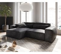 Canapé d'angle Sirpio 230x155 cm Cuir synthétique Vintage Anthracite Recamiere variable