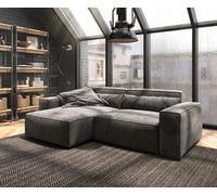 Canapé d'angle Sirpio 230x155 cm Microfibre Marron Kaki Recamiere variable
