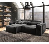 Canapé d'angle Sirpio 230x155 cm Microfibre Noir Recamiere variable